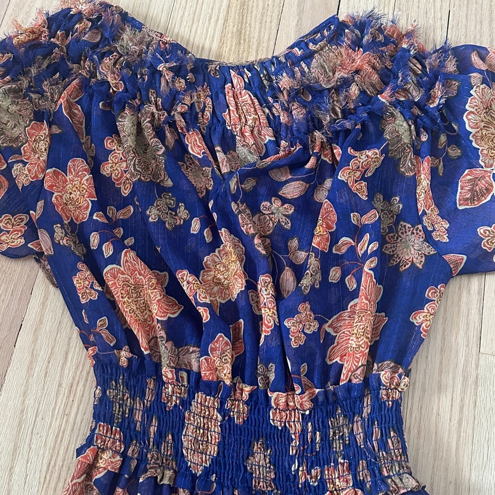 Misa Los Angeles Navy and Orange Floral Maxi Dress - Picture 5 of 5